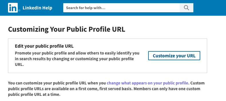The six steps you need to take to customize your LinkedIn URL.